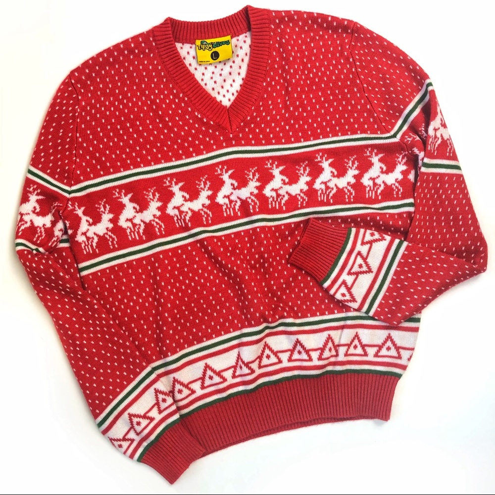 Tipsy Elves Naughty Reindeer Ugly Xmas Sweater L